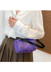 المرأة مشرق الماس حمل حقيبة المحمولة الإناث Crossbody محفظة حقيبة سلسلة سستة الكتف رسالة دلو مخلب الحقيبة حقيبة يد 2022