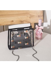 2pcs Transparent Mini Summer Bags Women Buckle Clear PVC Jelly Small Shoulder Bag Female Chain Camouflage Messenger Bags Tote