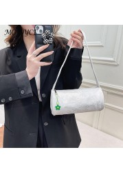 Women Canvas Flower Pattern Underarm Bag Zipper Round Shape Crossbody Bag Women Small Handbag Summer Trend New New Shoulder Bag