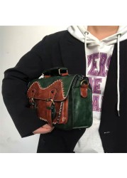 MBTI خمر حقيبة كتف النمط الياباني امرأة الموضة غلق بمشبك المرقعة Bolso Mujer Crossbody كيس الطلاب الرئيسية اليومية حقيبة عادية