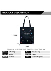 Bfuming Canvas Portable Girls Shopping Bag Shoulder Bag Fashion Large Capacity Handbag Tote