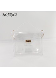 PVC Transparent Chain Shoulder Bag for Women Chic Bag Lady Clear Small Bag Streetwear Casual Ladies Shopping Bags