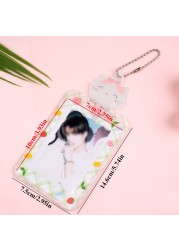 INS Colorful Photo Card Holder Pendant for Small Photo Sticker and Name Card 7.5*14.6cm Photo with Key Chain Cartoon Card Cutter