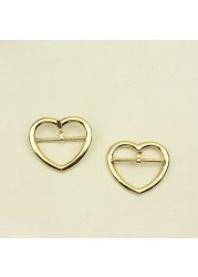 20pcs ID38mm Fashion Metal Heart Pin Buckles Strap Belt Adjust Adjuster Clasp Hook DIY Clothes Shoes Decoration Buckle