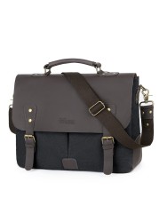 High Quality Business Laptop Canvas Briefcase Shoulder Bag for Men 14'' Computer Handbag Men Vintage Messenger Bag Dropshipping