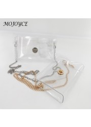 PVC Transparent Women Shoulder Bag Clear Handbag Jelly Small Phone Card Holder for Outdoor Shopping Traveling