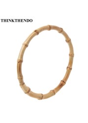 THINKTHENDO - Bamboo Round Handle, for Handmade Handbag, DIY Bag Accessories