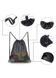 Heavy Duty Drawstring Mesh Bag Beach Sports Equipment Storage Bag Swimming X7YA