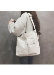 المرأة حقيبة 2021 الإناث حمل قماش بسيط لينة موضة رسول Bolsas جودة المتسوق Crossbody جديد مصمم حقائب كتف