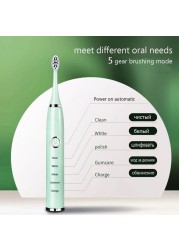 Newest Sonic Electric Toothbrush For Adult Kids Smart Timer Rechargeable Whitening Toothbrush IPX7 Waterproof 4 Brush Head