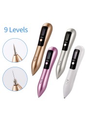 LCD Plasma Pen Laser Tattoo Mole Removal Device Rechargeable Face Care Skin Tag Removal Freckle Wart Dark Spot Remover