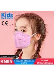 10-100pcs Cute Kids KN95 Mask CE FFP2 Mascarillas 5 Layers Children Mouth Mask Baby Respirator ffp2 Mask Ninos Girls Boys Masque