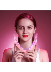 HSKOU LED Photon Face Lifting Device Face Slimming Therapy Vibration Massager Double Chin V Shape Cheek Tightening