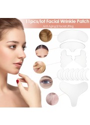 Reusable Silicone Wrinkle Removal Sticker Face Lifting Strips Set Forehead Neck Line Eye Patches Remover Anti Aging Skin Pads