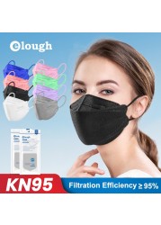 8 Colors Black Fish Mask FFP2 KN95 Black Mascara ngras Respiratory Mascarillas FPP2 homology ada Masque Noir FFP2 Disposable Fish Mask