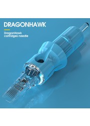 Dragonhawk 20 قطعة/صندوق خرطوشة الوشم إبرة 08/10/12 بطانة مستديرة RL المتاح تعقيم تجميل دائم آلة القلم الإبر