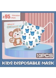 23 Styles 10pcs Kids Masks Children Baby 0-3 Years Old Mask Disposable Face Mask Camouflage Animal Print 4ply Ear Loop Masks