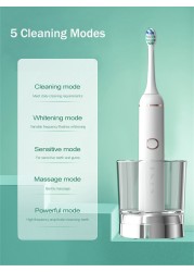 Sonic Electric Toothbrush Adult Wireless Inductive Charging Electric Toothbrush 5 Gears Adjustment Whitening Brushes Waterproof