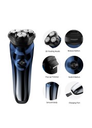 Electric Shaver 3D Floating Razor Rechargeable Shaver Wet Dry Dual-use Waterproof Fast Charging Men Beard Trimmer Tool