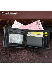 Men's Leather Wallet Business Foldable Luxury Wallet Billfold Slim Cowhide Credit Card Holder Insert Coin Purse 2022 Men