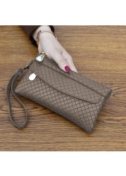 Fashion Women Leather Wallet Female Purses Zipper Wallet Ladies Coin Card Holders Waterproof Portable Phone Wallet