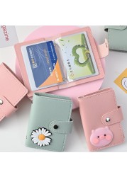 New Student Cute Meal Card Holder Wallet PU Leather Cartoon 26 Bit Card Case Holder School Men Women Credit Card Bag ID