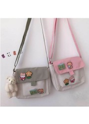 Shopping Bags Women Sweet Kawaii Printed Canvas Leisure Daily Crossbody Shopping Bag Purse New