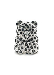 Women's Perforated Bear Handbag,Bear Perforated Crystal Handbag,Cocktail Purse,Shoulder Bag,Gifts