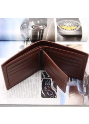 New Men Small Wallet Multifunction Fashion Iron Credit Card Holders PU Money Bag Vintage Leather Wallet Slim Male Purses