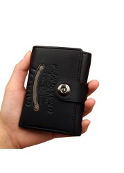 2022 Vintage Luxury Leather Men Wallet Short Slim Male Purses Money Clip Credit Card Dollar PU Leather Wallet Men's Wallet Card