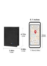 SmartLB Smart Anti-theft Wallet GPS Bluetooth Tracker Leather Wallet Clutch Mini Card Holder Christmas Gift for Father's Day