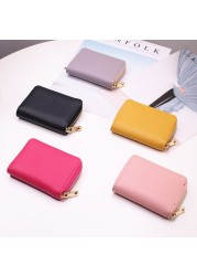 Women/Men Business Card Holder Wallet Case Red/Black/Grey/Yellow/Blue/Purple Credit Card Case 26 Bit Zipper Card Wallet