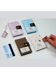 Creative Women Canvas ID Credit Card Holder Bagt Women Travel ID Bank Credit Card Holder Hasp Business Card Wallet