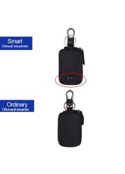 Smart Bluetooth Compatible Tracker Genuine Leather Wallet Keys Organizer Men Smart Car Holders Housekeeper Keychain Men