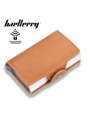 Men Wallet With Buckle Double Layer Aluminum Alloy Fashion Card Holder Casual Credit Card Holder Slim Small Wallet For Men