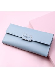 Women Long Wallets Luxury Girl PU Leather Money Pocket Phone Card Holder Female Bag Coin Purse Multi Card Stand Zipper Bag