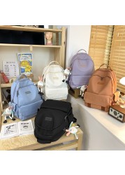 SEETIC Fashion Women School Bags Solid Color Famale Backpack Waterproof Nylon Student Backpack Women Casual School Bag