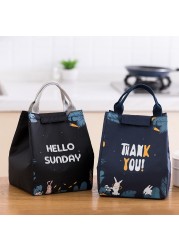 Cartoon fresh tote bag food waterproof insulation bag portable durable thick cooler bag Oxford multifunctional household supplies