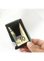 New Slim Aluminum Card Holder for Men, Mini Wallet with RFID Lock, Anti-theft Protection, Metal Money Clip