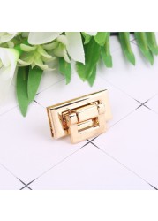 1PC Rectangle Shape Clasp Turn Lock Twist Lock DIY Leather Handbag Replacement Bag Hardware Accessories 4 Colors