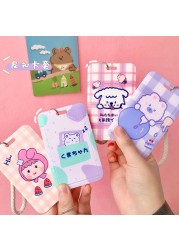 Cartoon Card Holder Campus Bus ID Card Buckle Anti-theft Portable Student Wallet Access Control Card Bag Protect Cover