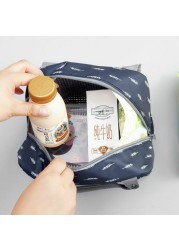 Functional Style Cooler Lunch Box Portable Insulated Canvas Lunch Handbag Thermal Food Picnic Lunch Bags For Women Kids