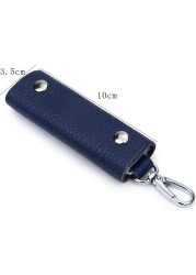 Retro Car Key Ring Holder Organizer Accessories Key Holder Leather Keychain Bag Purse Housekeeper Portable Men Key