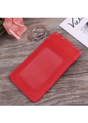 New Unisex Colors Portable ID Card Holder Bus Cards Case Cover Chain Key Ring Tool Holder Case Visit Door ID Badge Cards