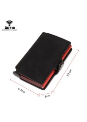 DIENQI Thin Luxury Leather Wallet Security Men Women Card Holder Wallet Ridge Wallets Small Purse Red Magic Wallet 2021 Walet