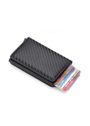 Carbon Fiber Anti RFID Bank Card Holder Men Women Business Credit Card Holder Card Holder Wallet Leather Case Bag Popwallet Logo Dropshipping