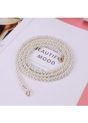 100/120cm Pearl Bag Strap Handbag Handles DIY Purse Replacement Long Beaded Chain For Shoulder Bag Straps Pearl Webbing