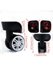 Pair of Luggage Wheels Replacement Luggage Wheels Bags Repair Trolley Rubber Tires Parts A08 Mute Rice Word Wheel Pair