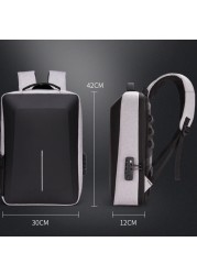 Men's Multifunctional Reflective Stripe Anti-theft Backpack 15.6 Inch Laptop Notebook USB Travel Bag Backpack Male School Bag