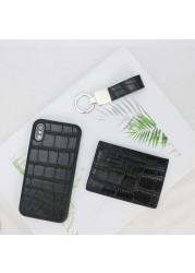 Classic Crocodile Pattern Card Holder Men Women Genuine Leather Credit Card Case ID Card Holder Card Holder Wallet Purse Pouch